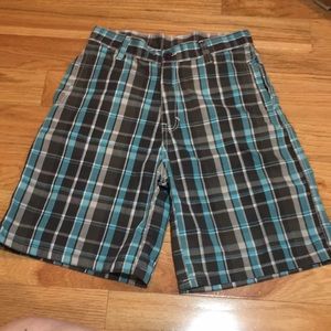Youth boys size 14 Urban Extreme shorts plaid gray